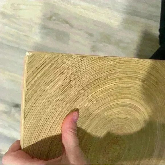 Bamboo Swirl Sushi Plate 12” Square Thailand Concave Sashimi Serving Platter - Picture 8 of 10